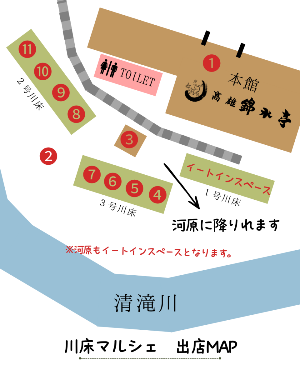 川床マルシェ 出店MAP